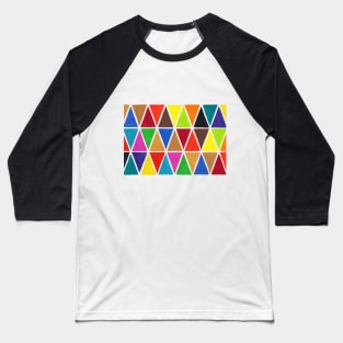 Multicoloured Harlequin Triangles Baseball T-Shirt